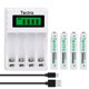 thumbnail image 1 of Pilas AAA recargables Tectra 450 mAh, paquete de 4 con cargador, 1 of 9