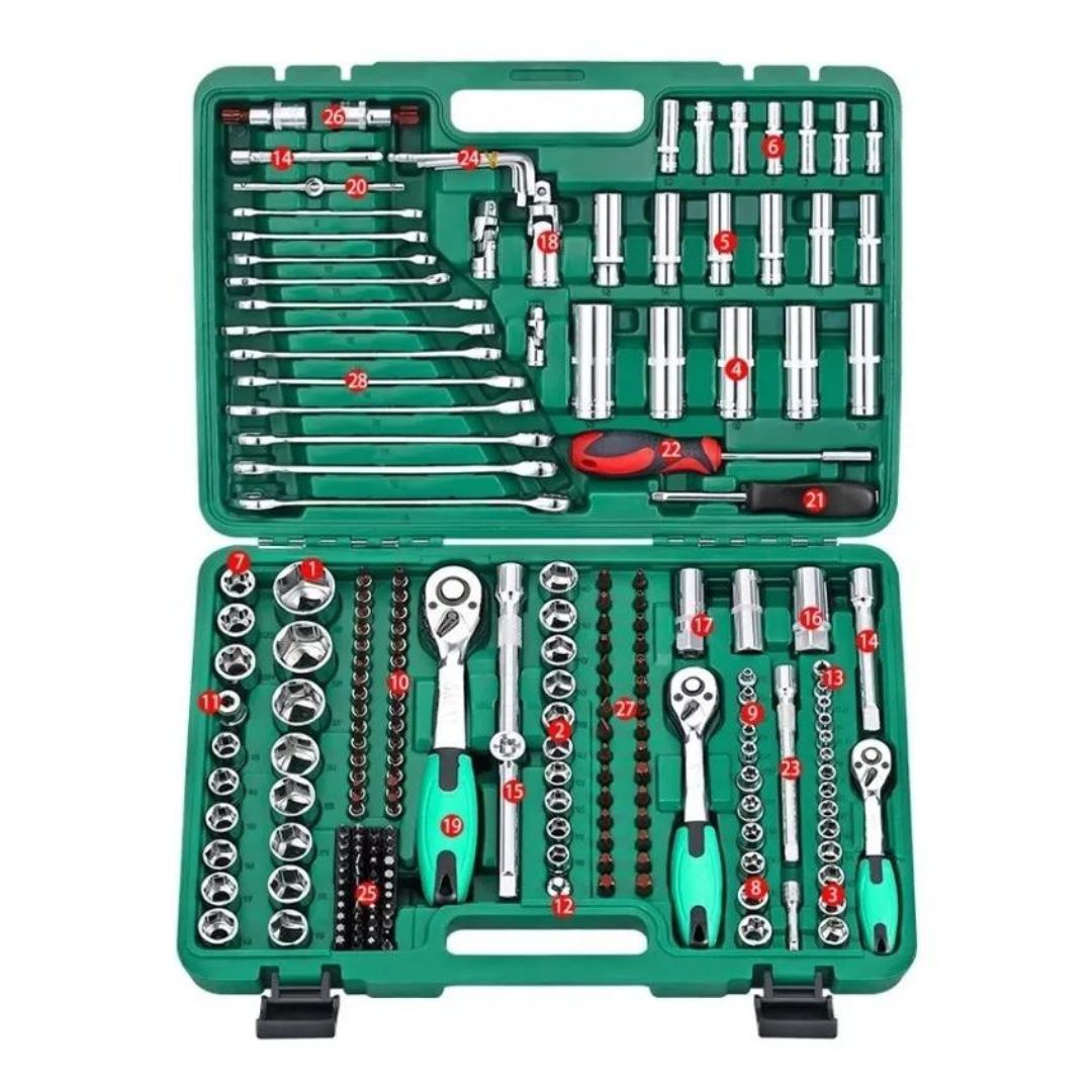 Line - Caja De Herramientas Dados Y Llaves 216 Piezas