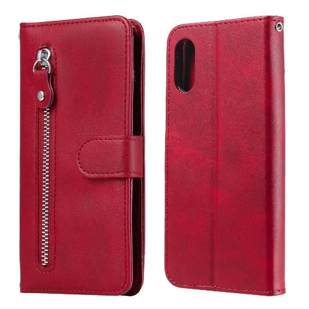 Gangxun - Funda Con Cremallera Para Samsung Galaxy A02/m02, Carcasa Cartera De Cuero Pu Con Soporte Y Tarjetero