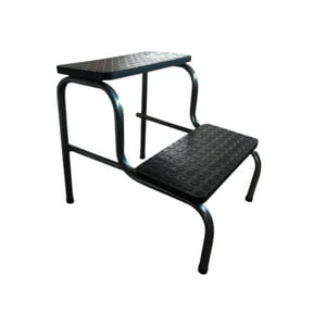 Maxcare - Escabel Dos Peldaños Acero Esmaltado Negro