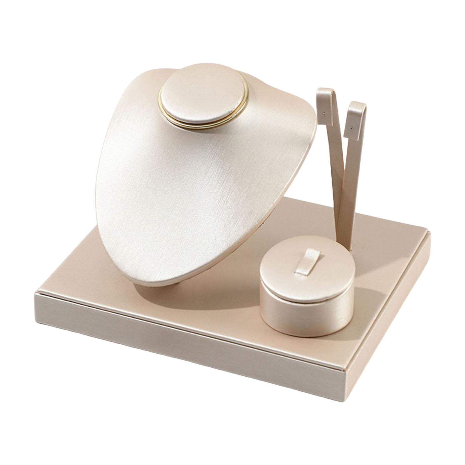 Ioensy - Elegante Juego De Exhibición De Joyas Con Busto Para Collar, Ideal Para Exhibiciones Comerciales De Mujeres, Dorado