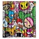 thumbnail image 1 of Cortina de ducha colorida Tokidoki, juego de cortina de baño con ganchos, tamaño 66 x 72 pulgadas, 1 of 3