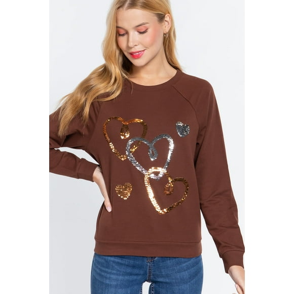Top Tipo Jersey de Felpa Francesa con Lentejuelas