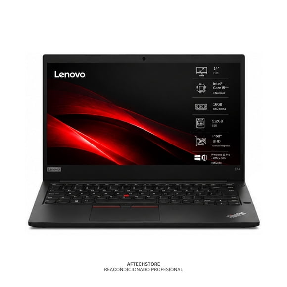 Notebook LENOVO E14 I5 10th 16GB 512GB - Win11 Office - Reacondicionado Profesional