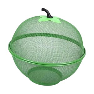 Magideal - Cesta De Frutas De Malla Con Tapa, Cesta De Alambre De Metal, Cuenco De Almacenamiento Para Aperitivos, Frutero Decorativo Para Decoración Del Hogar, Verde