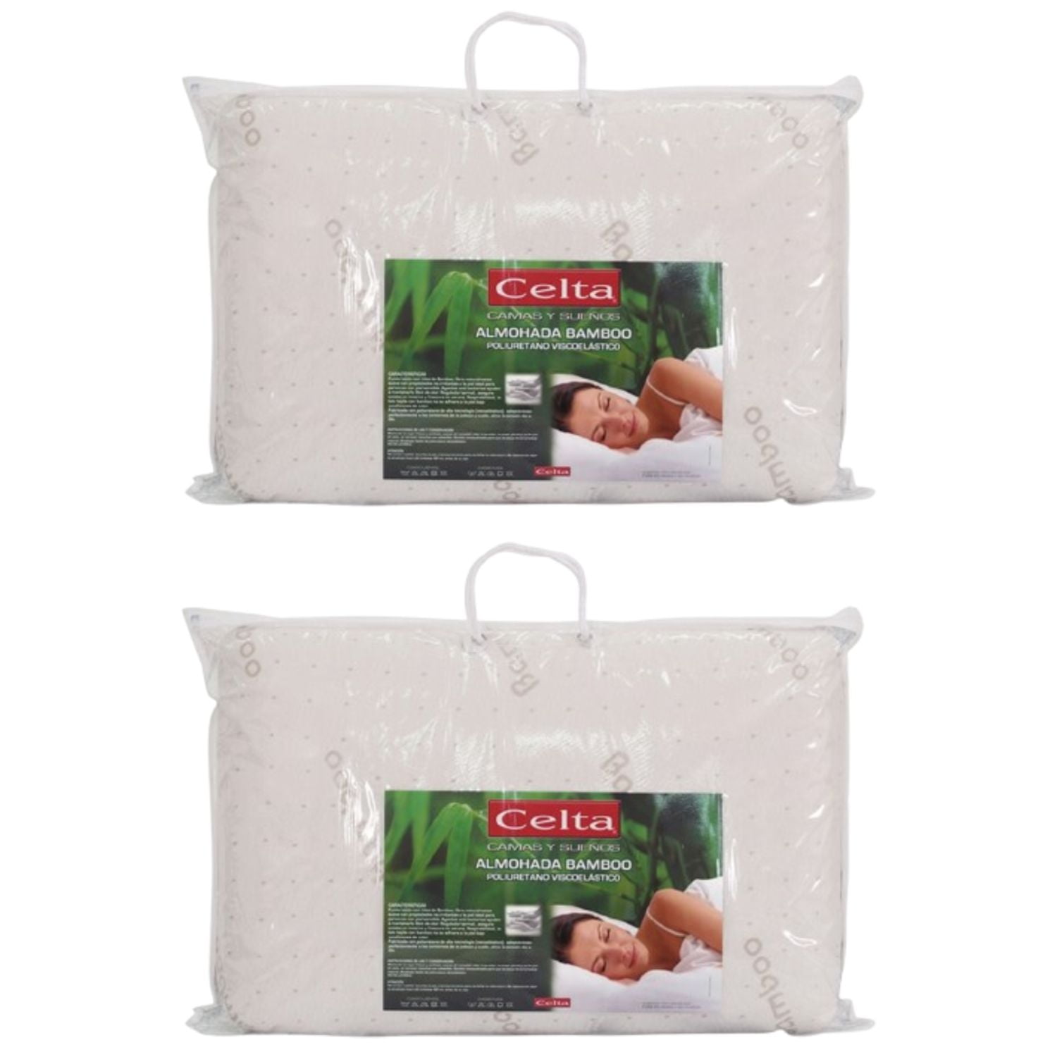 Pack 2 Almohadas Celta Bamboo Viscoelástica 60x40 Cm