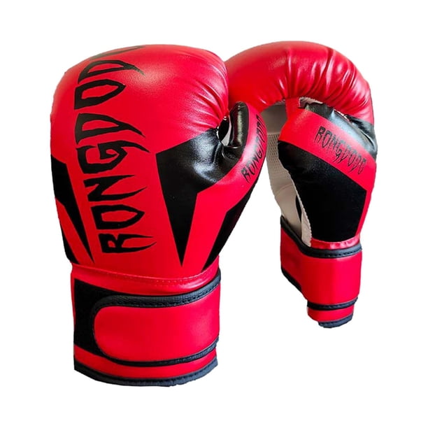 Niños Guantes de boxeo para niños Equipo de ejercicio de 6 Multipropósito para niños y niñas Guantes de material cuero resistentes Moldeado , ROJO