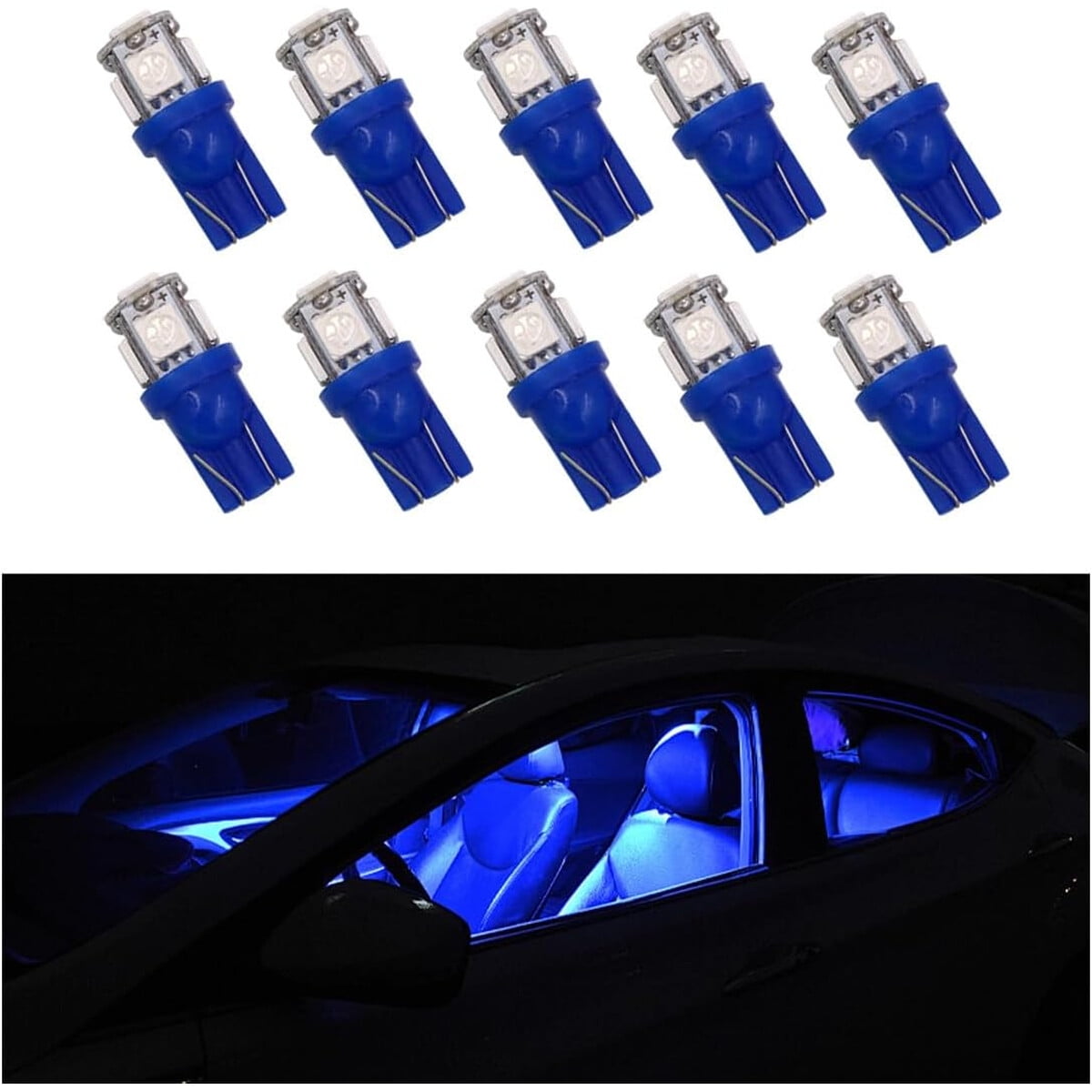 Luz Led Auto Povtii T10 5050 Azul 10 Unidades