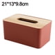 thumbnail image 2 of Caja de pañuelos de madera sencilla para el hogar, caja de almacenamiento de pañuelos de escritorio para sala de estar, 2 of 5
