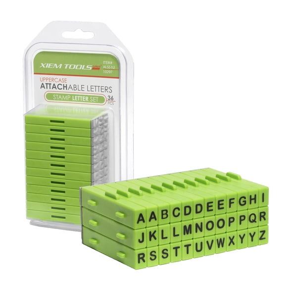 Letras para sellos Xiem Tools 36 piezas Mayúsculas Arial Negrita