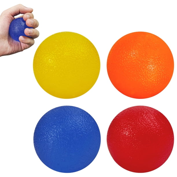 Paquete de 4 bolas antiestrés para adultos, bola de compresión, bolas de compresión para terapia de manos