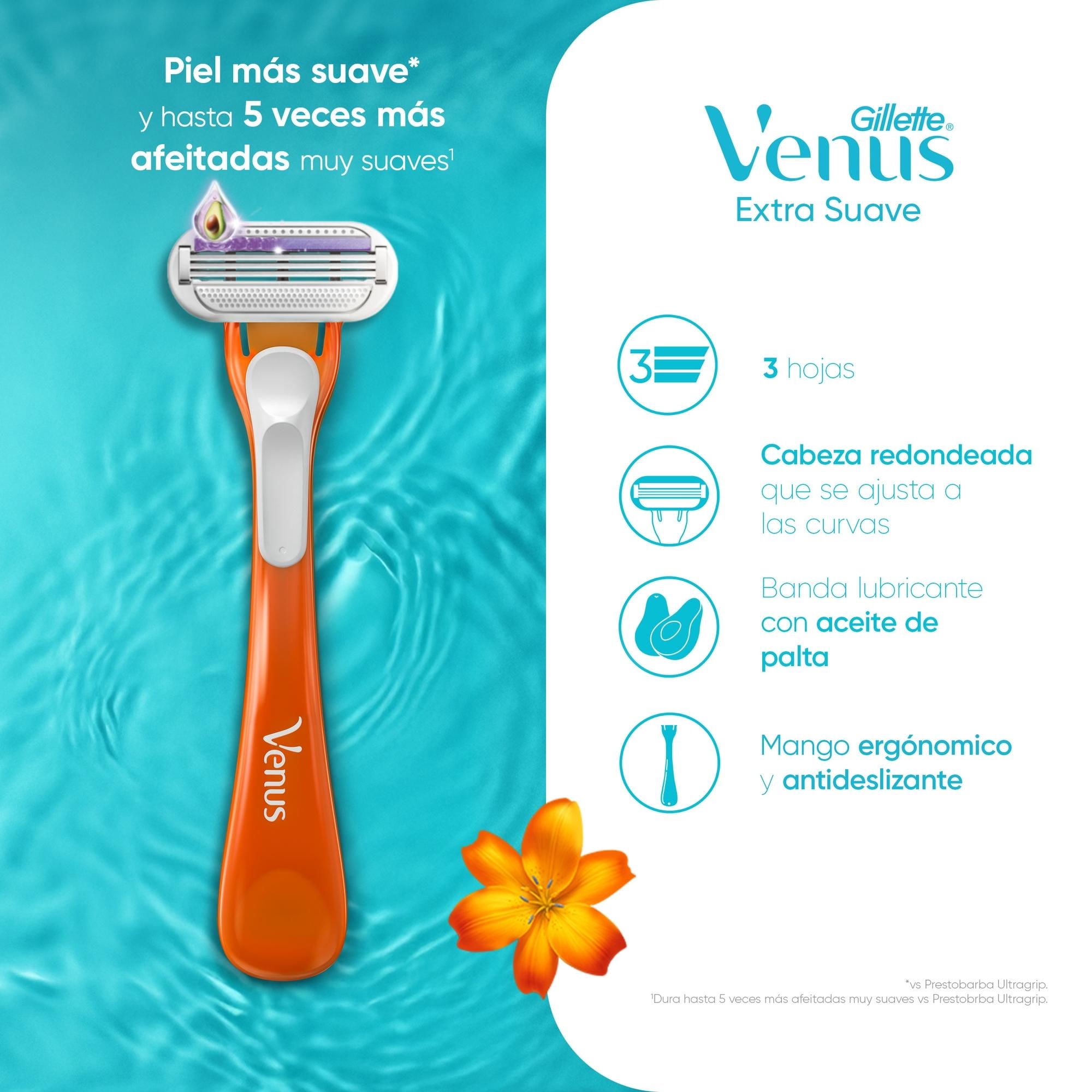 Maquina de Afeitar Venus Gillette Extra Suave Mujer 4 Uds, 4 Un