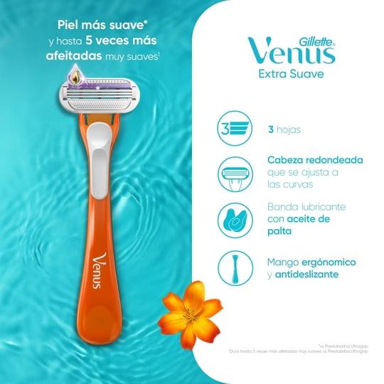 Máquina De Afeitar Venus Gillette Extra Suave Mujer 4 Uds