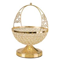 Bothyi - Marco De Metal De Cristal Y Base, Frutero, Cesta De Frutas, Centro De Mesa