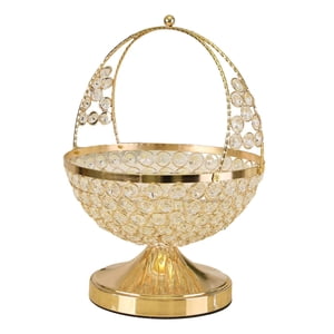 Bothyi - Marco De Metal De Cristal Y Base, Frutero, Cesta De Frutas, Centro De Mesa