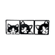 thumbnail image 2 of Tríptico Gatos Curiosos MDF Negro 3 Cuadros 29x29 Decoración Moderna, 2 of 2
