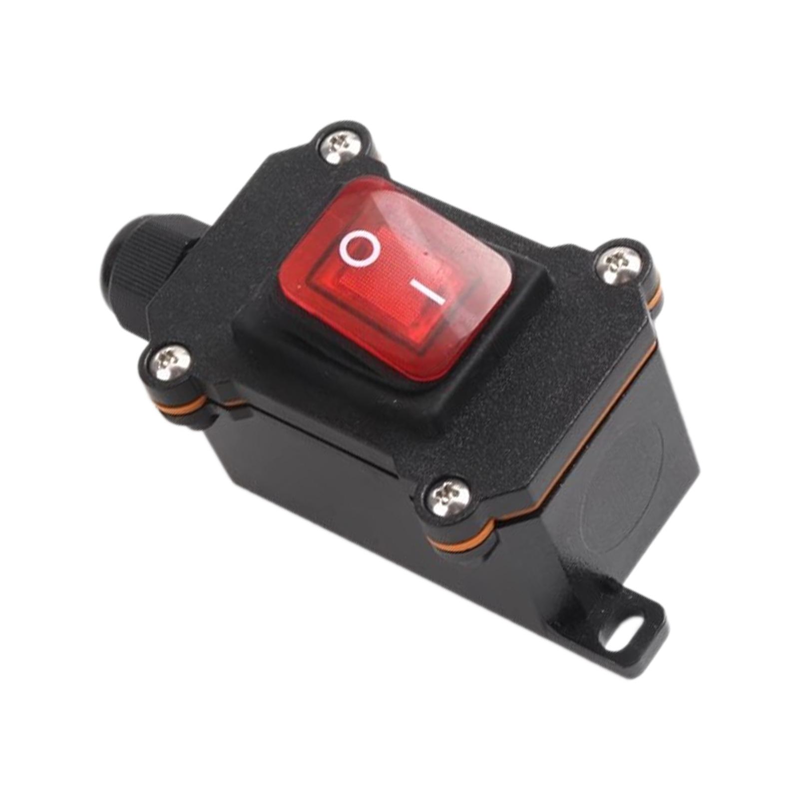 Ioensy - Línea De Alta Potencia Midway Interruptor Impermeable Reemplazo Cable Exterior Caja De Interruptor Luz Roja
