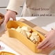 thumbnail image 3 of Slicer de fruta cortador de plátano, fresa Slicer, pepino, velocidad para huevo Hot Dog uva, fresa cortador gadget de cocina (amarillo), 3 of 3