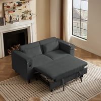 M&Ms - Dark Grey Chenille Sofa With Side Table And Usb Port