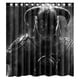 thumbnail image 1 of Cortina de ducha de fantasía Skyrim Dragonborn Dark Knight con ganchos, tamaño 66 x 72 pulgadas, 1 of 3