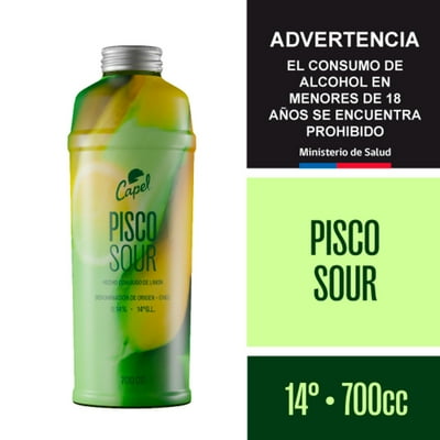Cóctel Pisco Sour 14° Botella 700 Ml Capel