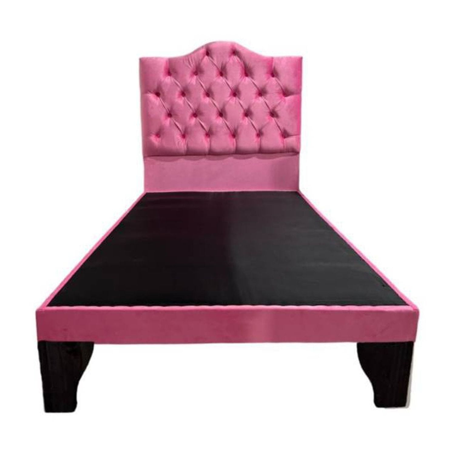 Flobal - Cama 1 Plaza Ovalada Incluye Base Y Respaldo Rosado