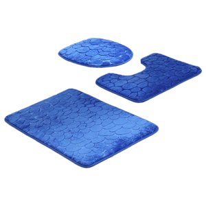 Bothyi - Juego De Alfombrillas De Baño Absorbentes De Agua Antideslizantes Para Ducha, Bañera, Fregadero, Azul Oscuro