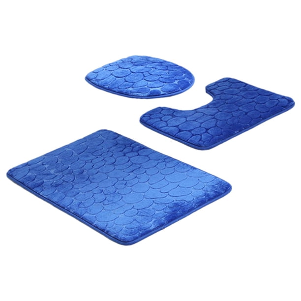 Juego De Alfombrillas De Baño Absorbentes De Agua Antideslizantes Para Ducha, Bañera, Fregadero, Azul Oscuro