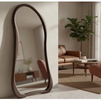 Santú Home & Deco - Espejo Asimetrico Cuerpo Entero Madera Color Cacao 180X80Cm