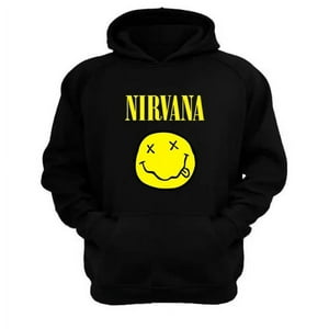 Genérico - Polerón Canguro Nirvana Negro Talla L Unisex