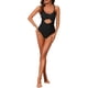 thumbnail image 2 of INSPIRE CHIC Monokini de Mujer con Recortes y Tirantes Ajustables, Conjunto de Bikini de 1 Pieza con Espalda Cruzada, Traje de Baño Talla Extra Grande Negro, 2 of 5