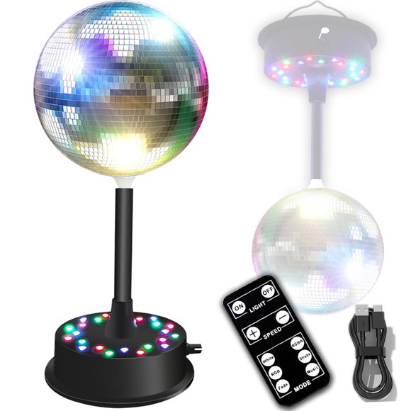 Luz Bola de Discoteca DGLIANYA 15 cm RGBW con Control Remoto