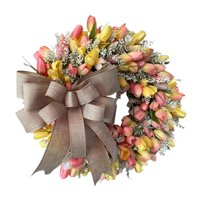 Bothyi - Guirnalda De Flores De Seda Señal De Bienvenida Decorativa Para Ventana Interior Al Aire Libre 45 Cm