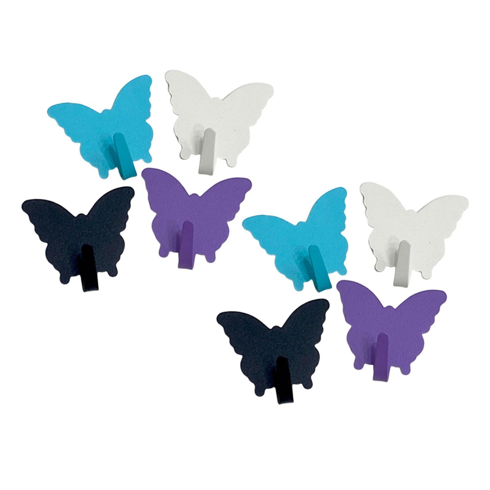 Magideal - 8 Ganchos De Pared Individuales Con Forma De Mariposa, Multifuncionales, De Fácil Instalación, Decorativos, Ahorradores De Espacio, Regalos, Perchero.