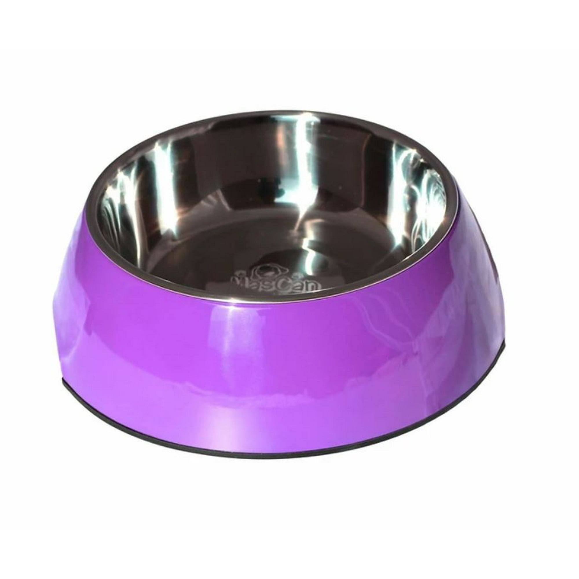 Mascan - Plato Melamina Sólido Redondo Morado Para Perro Xl