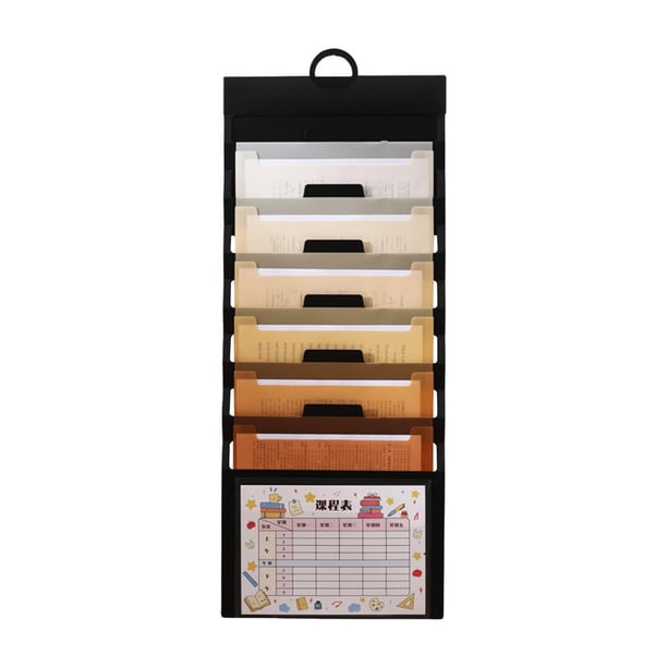 Organizador de Archivos Montado en La Pared, Porta , 6 Bolsillos, Letra Práctica, Tamaño A4, Expansión Resistente para El Hogar, Escuela, Vi , naranja