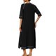 thumbnail image 3 of INSPIRE CHIC Bata con Cremallera de Manga Larga para Mujer, Mezcla de Rayón Suave, Loungewear Midi con Bolsillos XL Negro, 3 of 6