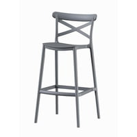Escandinavia - Piso Taburete Silla Alta Bar Cocina Danessa 75Cm Gris Oscuro