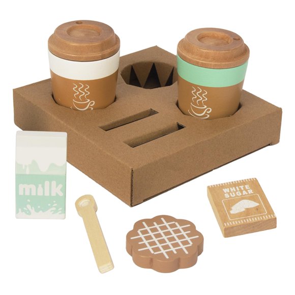 Taza de café Pretend Play WOODENFUN para niños de 2 a 6 años
