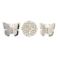 Genérico - Set Decorativo Pared Mariposas Flor Arte Blanco Jhn