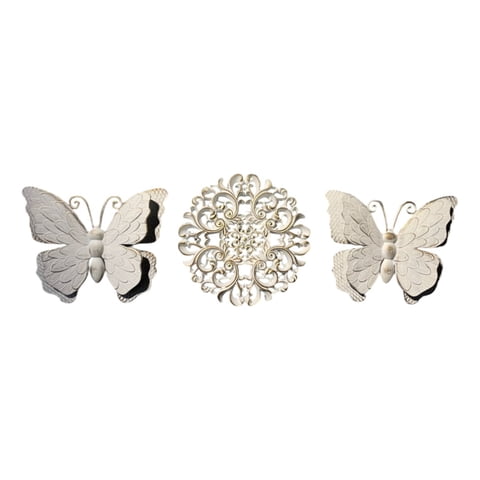 Genérico - Set Decorativo Pared Mariposas Flor Arte Blanco Jhn