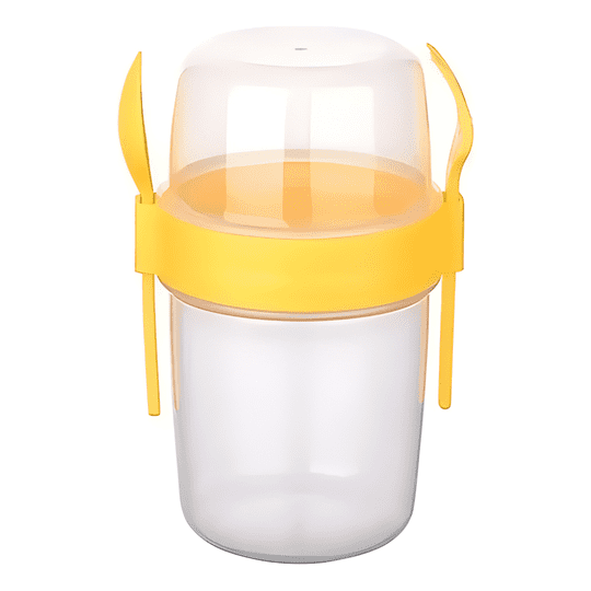 Genérico - Vaso Hermético Cereal Fruta Y Yogurt 1100 Ml, Amarillo #1