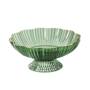 Magideal - Cuenco Para Servir Frutas Con Agujeros De Drenaje, Soporte Para Frutas, Cuenco Decorativo De Granja, Cuenco De Fruta Con Pedestal Para Mesa, Encimera, Verde