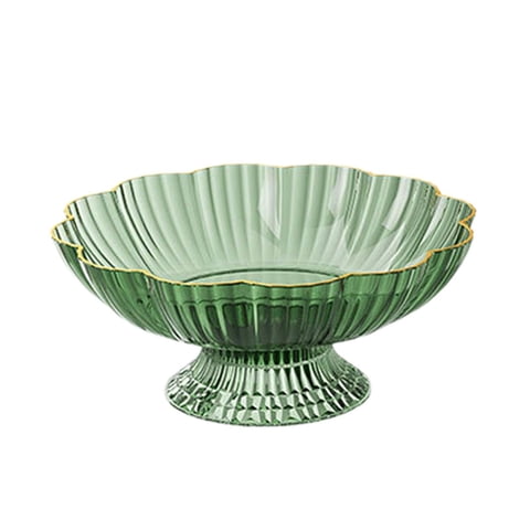 Magideal - Cuenco Para Servir Frutas Con Agujeros De Drenaje, Soporte Para Frutas, Cuenco Decorativo De Granja, Cuenco De Fruta Con Pedestal Para Mesa, Encimera, Verde