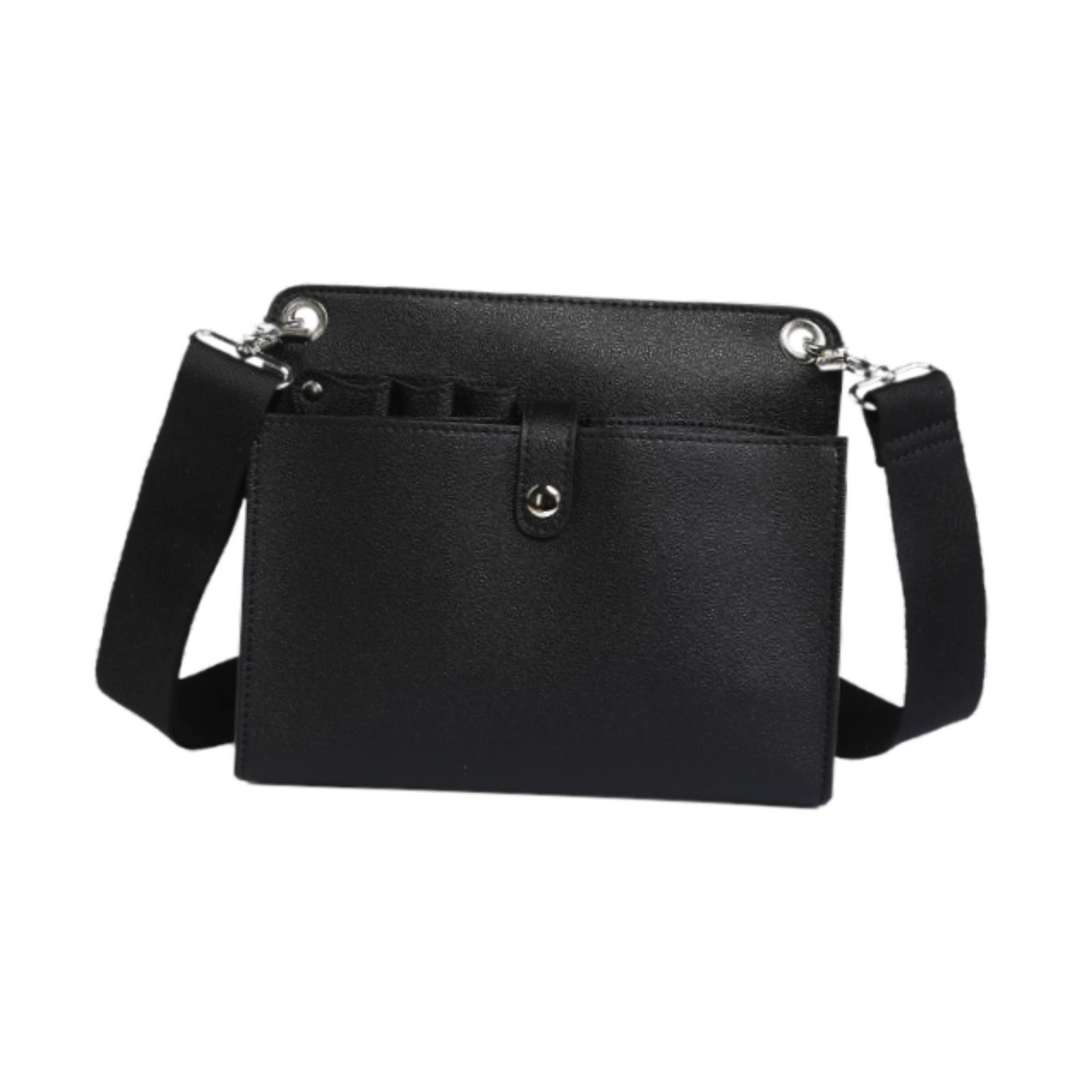 Magideal - Bolsa Organizadora Para Tijeras De Peluquería Y Peluquería, De Piel Sintética, Con Correa De Hombro Desmontable Y Ajustable Para El Cuidado De Mascota Negro