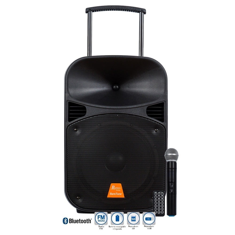 Parlante Baretone activo 12″ 120w recargable con micrófono