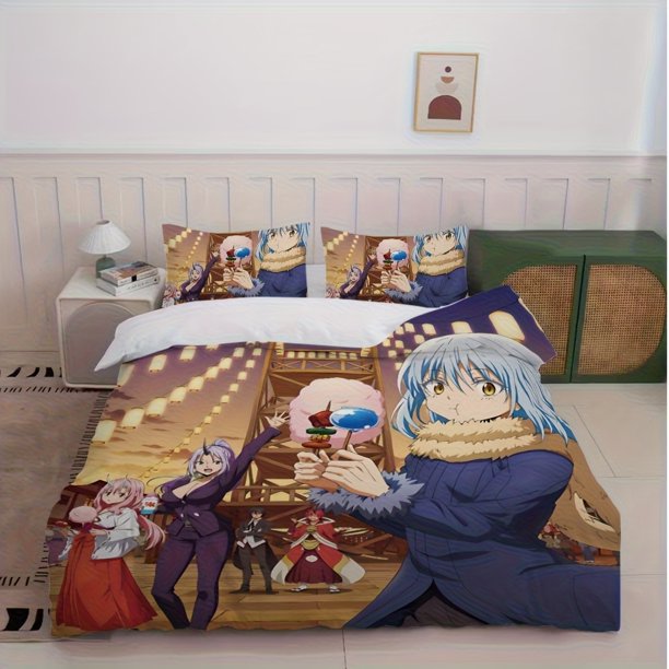 Fun Anime That Time I Got R-Reincarnateds as a Slime Cute Printed Pattern Suitable Suitable for Home Bedrooms