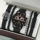 thumbnail image 1 of 3pcs/set Men's Casual Analog Watch And Classic Bracelets Set (1 Watch+2 Bracelets), 1 of 5