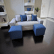 thumbnail image 1 of Sofa Dos Cuerpos Mas Dos Puff Gris Lino, 1 of 3