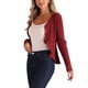 thumbnail image 4 of INSPIRE CHIC Chaqueta de Manga Larga para Mujer con Botones y Volantes en el Cuello en V, Cárdigan Suéter M Rojo Oscuro, 4 of 6